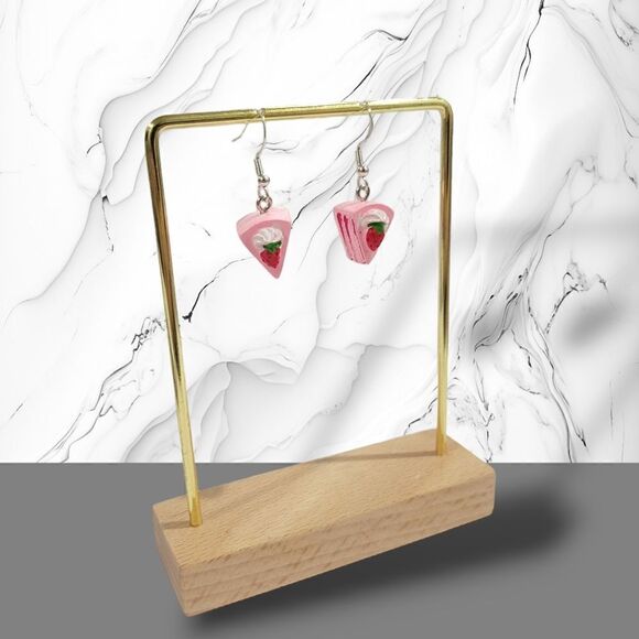 🍰Pink Strawberry Cake Earrings🍰(2-A025) - Picture 5 of 7